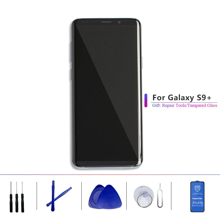 ЖК дисплей OLED с рамкой для SAMSUNG Galaxy S9 + Plus G960 G965 дигитайзер сенсорного экрана пакет