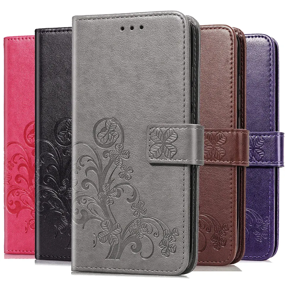 

3D Clover Leather Case For Motorola Moto G5S G5 G4 G6 Plus G7 Power P30 Play P40 X4 X Style E5 Z Force Z2 Play Wallet Funda Capa