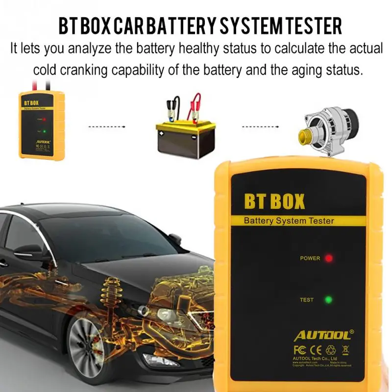 

New 12V BT BOX Car Diagnostic Battery System Tester Car Charging Analyzer for iOS/Android Car Diagnostic Battery System Tester