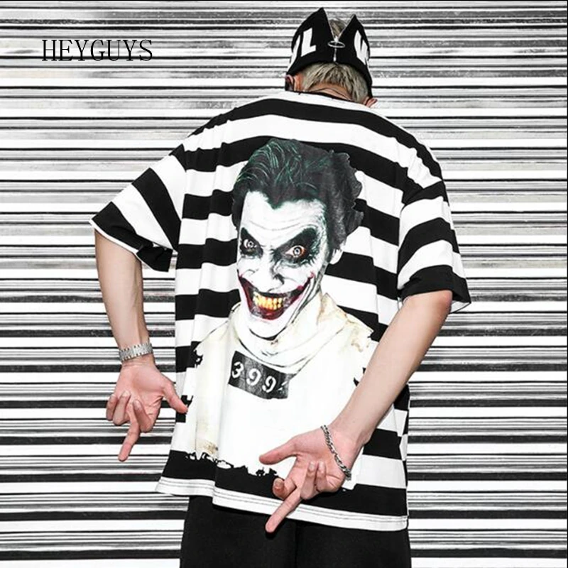 Ceny NAGRI 18ss letnie bawełniane paski T Shirt Clown topy hip hopowe Swag koszulki męskie casualowe w stylu streetwear odzież usa rozmiar S XL