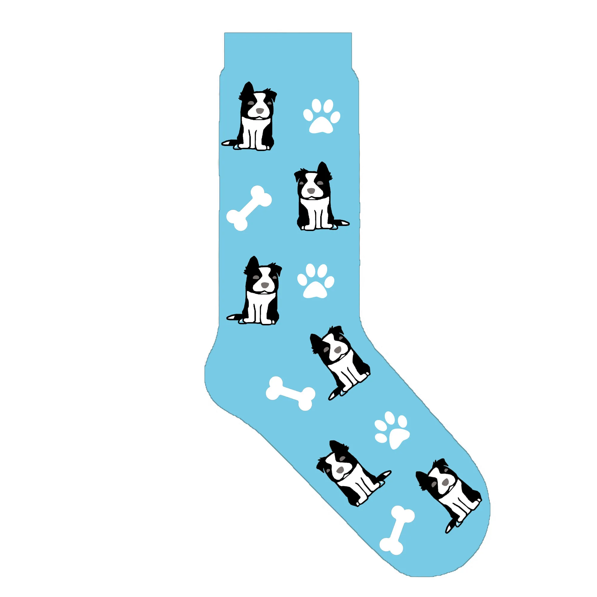 

border collie socks fun cute dog paw cartoon bone socks women border collie dog theme gift ORIGINAL puppy 50 pair/lot EU 38-44