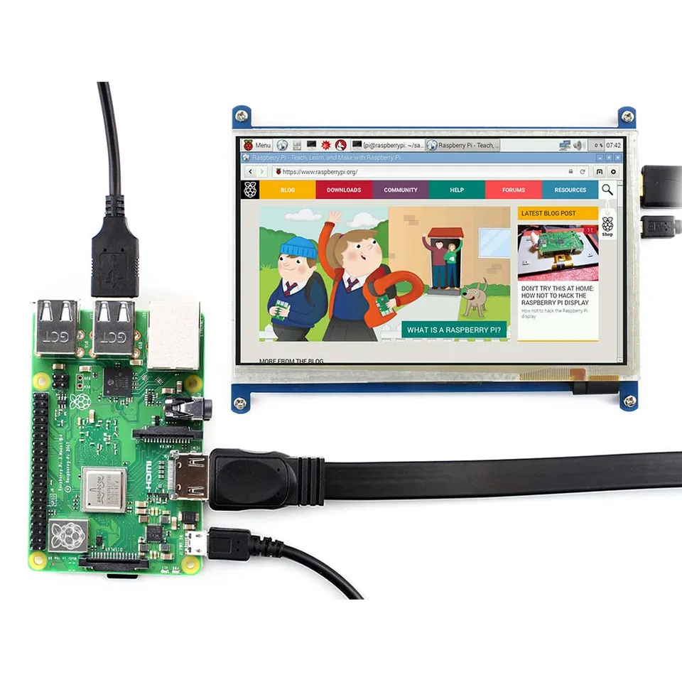 800/×480 B ALLPARTZ Waveshare 7inch HDMI LCD Supports Various Systems