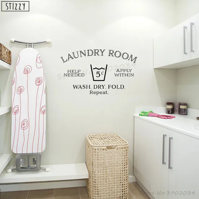 Stizzy Wall Decal Creative Laundry Room Decoration Vinyl Window Art Stizzy Wall Decal Creative Laundry Room Decoration Vinyl Window Art Decor Wash Dry Fold Quote Help Needed Interior Diyb261
