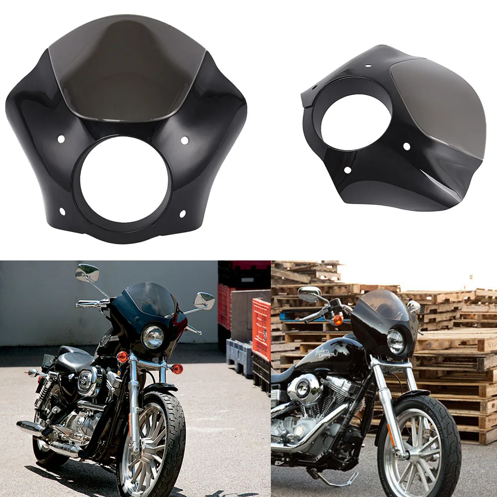 

Motorcycle ABS Plastic Gauntlet Upper Headlight Windscreen Fairing with Bracket Mount For 1988-2018 Harley Sportster 883 1200 XL