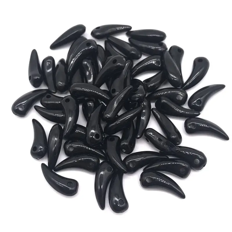 DIY 50 шт. 6*15 мм дешевые горячие Акриловые бусины в форме маленького перца подходит для ручной работы ожерелье браслет Изготовление ювелирных изделий - Цвет: black