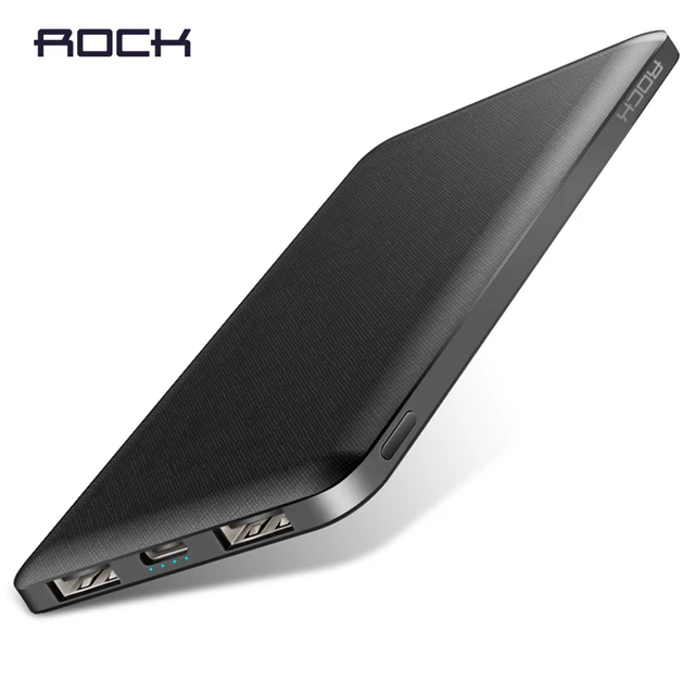 ROCK Slim Мощность Bank 10000 mAh Портативный зарядки ультра тонкий Мощность bank Внешняя батарея резервный чехол для iPhone повербанк 10000 mah