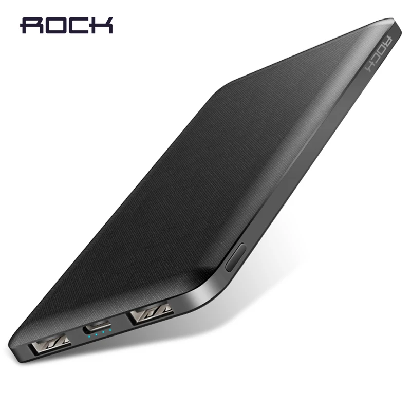 ROCK Slim Power Bank 10000 mAh Portable Charging Ultra thin Powerbank external battery backup pack for iPhone poverbank 10000mah