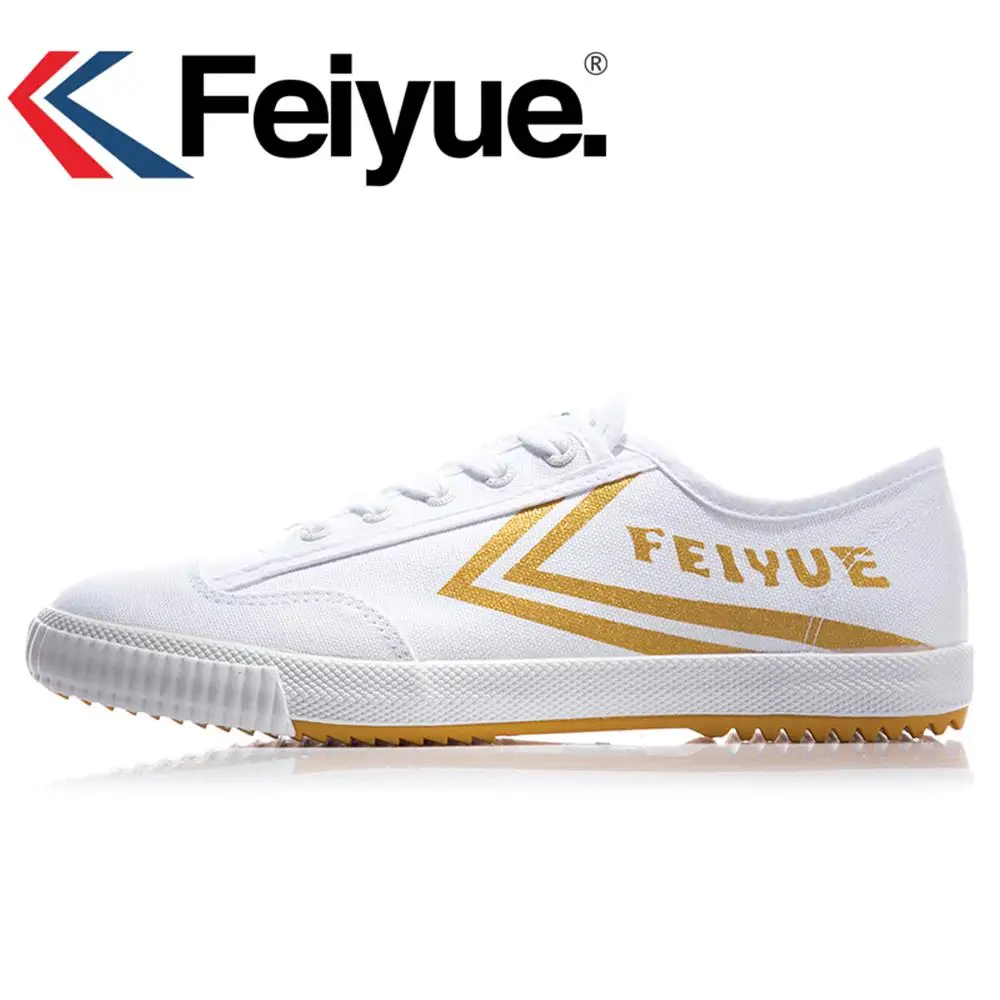 Feiyue/Классическая обувь для боевых искусств, нескользящая, дышащая, обернутая, для мужчин и женщин, парусиновая обувь для кунг-фу - Цвет: white gold