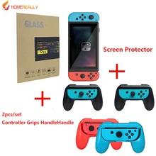 Homereally 2 шт. контроллер Ручки рулевые для мотоциклов ручка для Nintend консоли коммутатора держатель и защитный Плёнки 9 H Премиум 2.5D Anti-Explosion