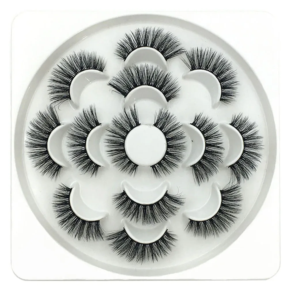 

7Pair Luxury 6D False Lashes Fluffy Strip Eyelashes Long Natural Party Eyelashes hand made Makeup 8W2