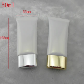 

50g empty white plastic tube for cosmetics packaging,50ml PE handcream / facial cleanser container bottles 50pc/lot