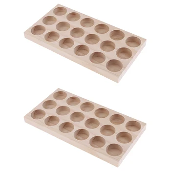 

Pack of 2pieces, 18 Slots, Nail Polish Storage Shelf Organizer Essential Oil Wooden Box Rack Holds 30/20/10/5ml