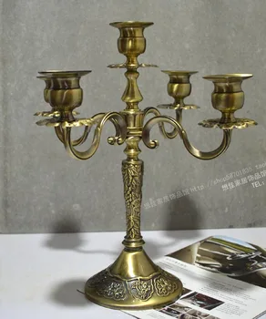 

Bronze carving, five candlesticks, European style Candlestick, classic candle stand, wedding home products