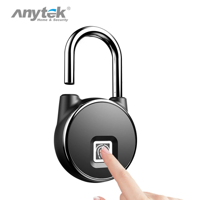 Anytek замок с отпечатком пальца, умный, без ключа, USB, перезаряжаемый, доступ IP65, водонепроницаемый, защита от кражи, замок для двери, чехол для багажа, замок - Цвет: Fingerprint Lock