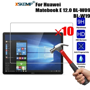 

XSKEMP 10Pcs/Lot 9H Real Tempered Glass Screen Protector For Huawei Matebook E 12.0 BL-W09 BL-W19 Clear Tablet Protective Film