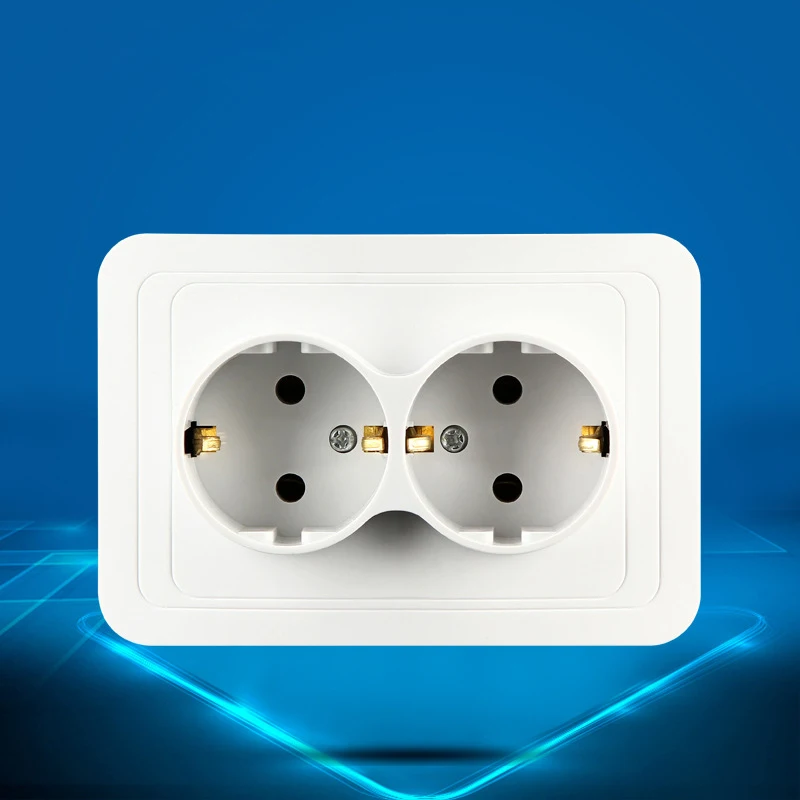 Germany Standard Electrical Double Outlet Panel 16A Power Socket