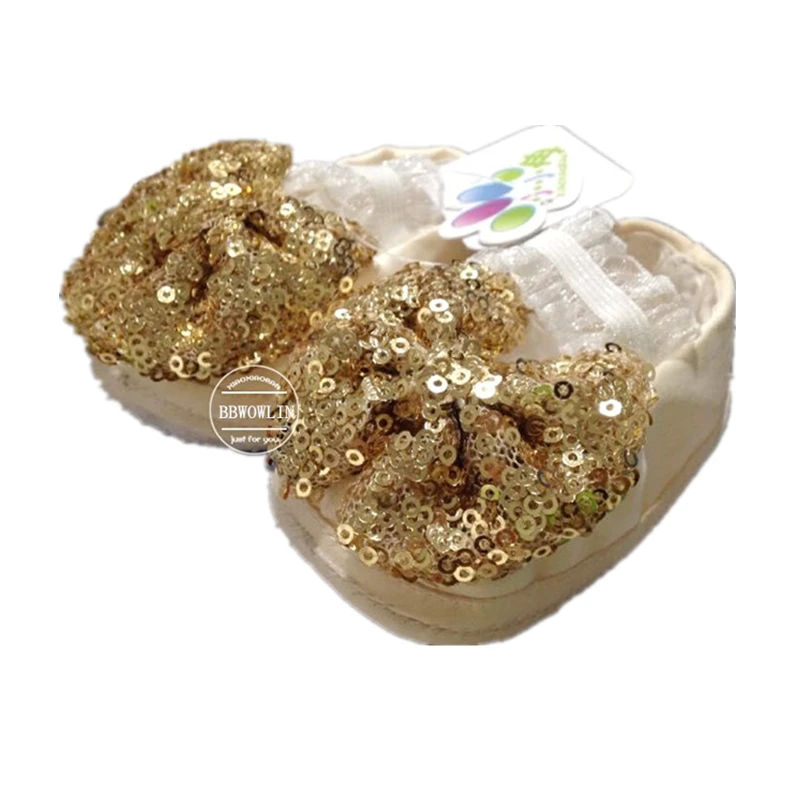 

BBWOWLIN First Walkers Sequins Newborn Baby Girl Shoes for 1 Year Birthday Party Weding First Communion Dresses 122