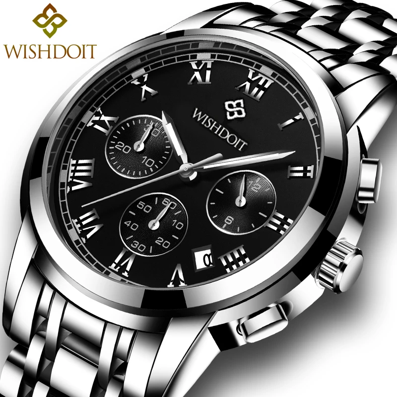 

WISHDOIT Mens Watches Top Brand Luxury Chronograph Quartz Watch Men Military Sport Waterproof Clock Watch Relogio Masculino