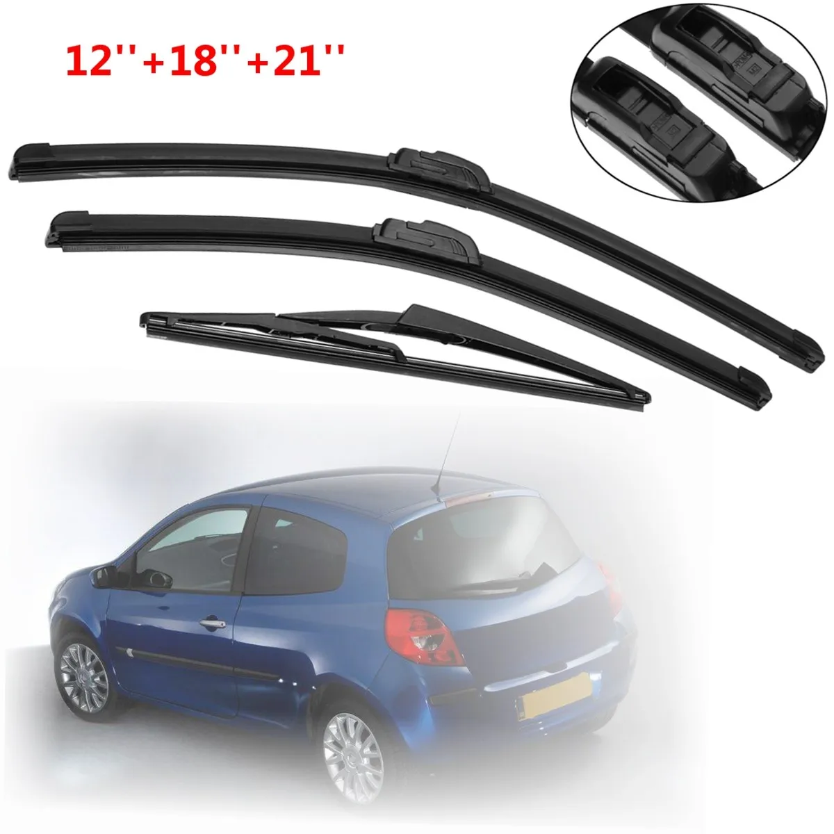 RENAULT CLIO 1998-2005 standard front windscreen WIPER BLADES 21/'/'18/'/'set of 2
