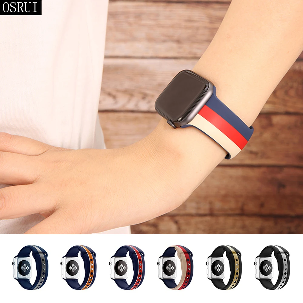 

Strap for Apple Watch Band 42mm 38mm correa iwatch band 44mm 40mm 3 2 sport silicone bracelet pulseira Apple watch 4 accessories