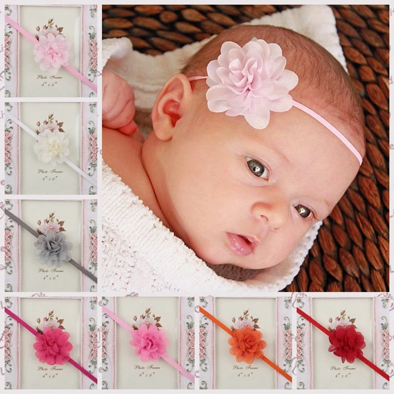 

2019 Baby Child Girl Chiffon Flower Headband Dress Up Headband Fashion Hair Band For Baby Girl Hair Band For Makeup tulband Baby