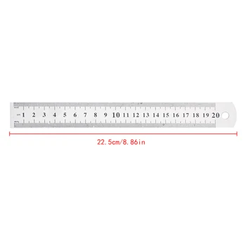 

20cm 8" Stainless Steel Ruler Double Sided Scale Straight Draft Measuring Tool