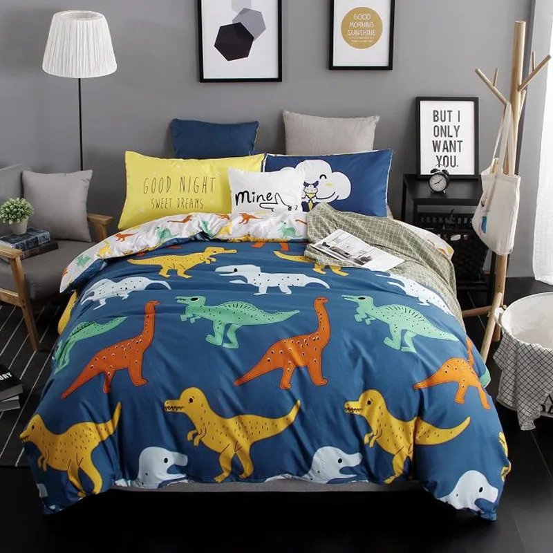 Cartoon Dinosaur Printed Bedding Set