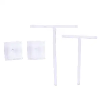 

2Pcs Jewelry Display T Bar Stand Holder Rack Organic Glass Gift for Women