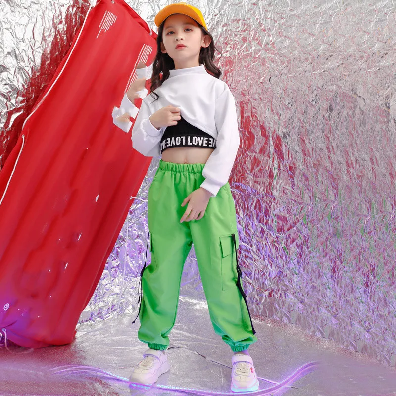 Для девочек, изысканные наряды комплект 4681012 14, 16, 18 лет в стиле «хип-хоп» костюмы для уличных танцев Дети Джаз Одежда для девочек 130 140 150