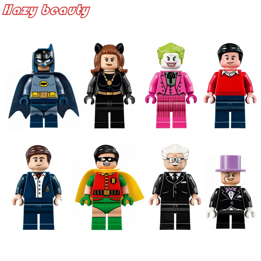 

8pcs/set The  Superhero series catwaman clown Joker Dick Grayson person Building Blocks bricks Compatible legose kids Toy