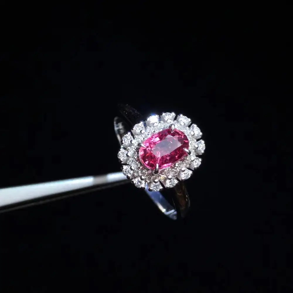 Сапфировое Кольцо 1.04ct Настоящее чистое 18 K природный розовый сапфир padpardscha