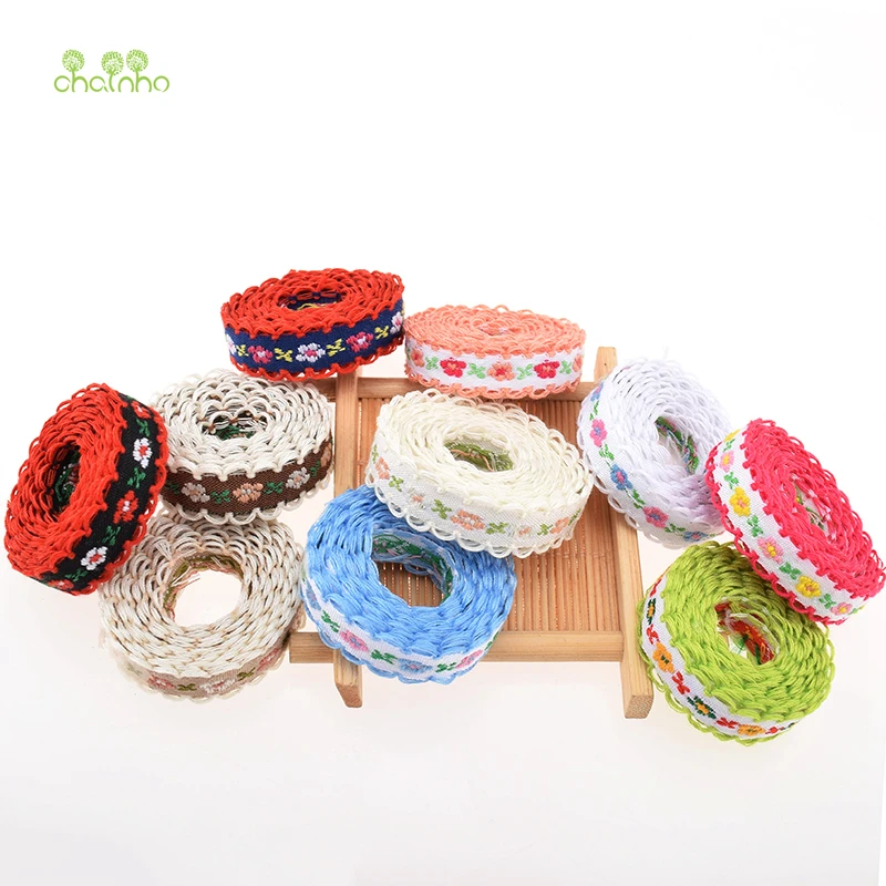 

Chainho 10Pcs/Lot,10mm Single Face Grosgrain&Satin Embroidered Lace Ribbon/Wrapping Decoration,DIY Gifts Crafts Hair Accessories