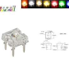 10 шт, толщина 3 мм, 4-контактный круглый Piranha светодиодный красный цвет желтый, синий; размеры 34–43 Зеленый Белый Оранжевый теплый белый прозрачный объектив СВЕТОДИОДНЫЙ светильник Superflux светодиодный