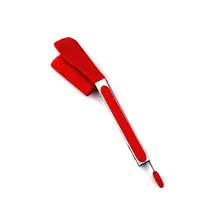 2-в-1 щипцы кухонная Лопатка и щипцы антипригарное Термостойкое безопасная силиконовая губка для мытья посуды специальный зажим Лопата для сковороды