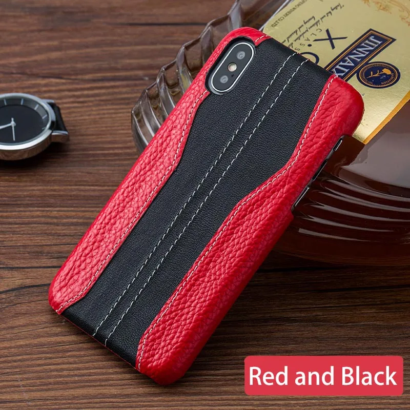 Чехол для телефона для Xiao mi Pocophone F1 mi 8 A1 A2 Lite mi x 2s Max 3 с текстурой личи из воловьей кожи для Red mi Note 5 Plus 5A 4X - Цвет: Red and Black