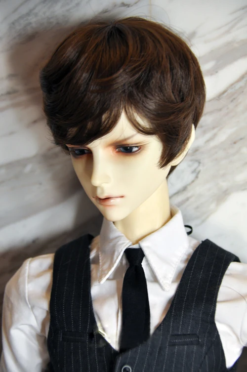 BJD кукла парики короткие парики из натуральных волос для 1/3 1/4 1/6 BJD DD SD MSD YOSD кукла высокотемпературный провод парики просты в уходе аксессуары для куклы