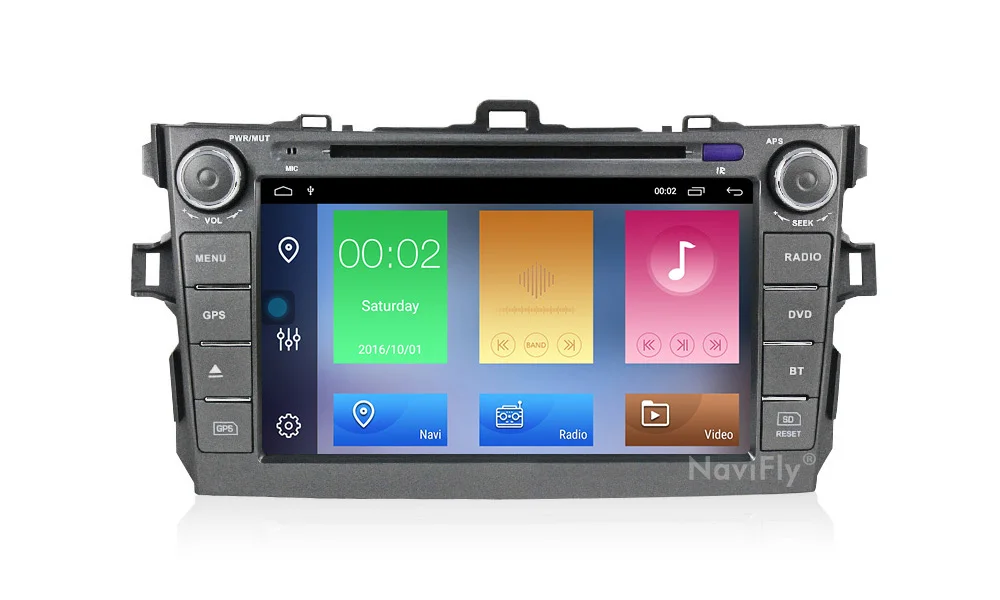 Excellent Navifly android9.1 car dvd gps navigation for Toyota corolla 2007 2008 2009 2010 2011 car dvd radio gps stereo 8