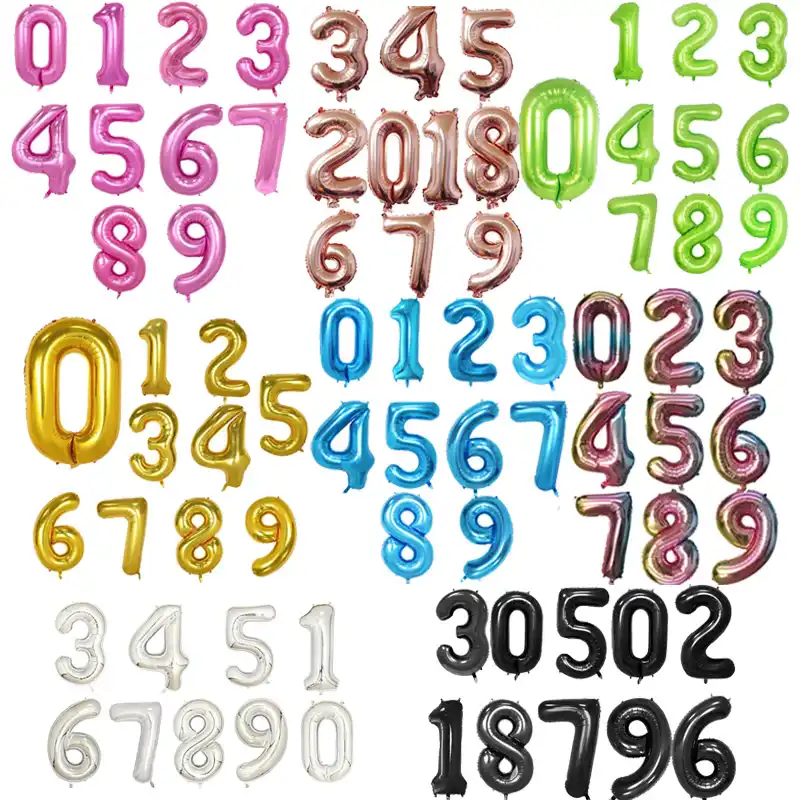 32/40 дюймов 0123456789 воздушные шары из фольги в виде цифр золото розовый надувные цифры из гелия день рождения украшения взрослых детей гигантс...
