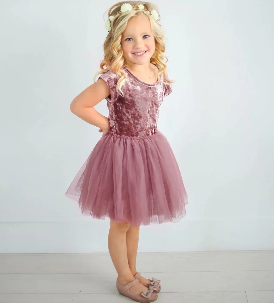 Kids Dresses Little Girl Lace TUTU Kids Clothing Velvet Dress Baby Girl