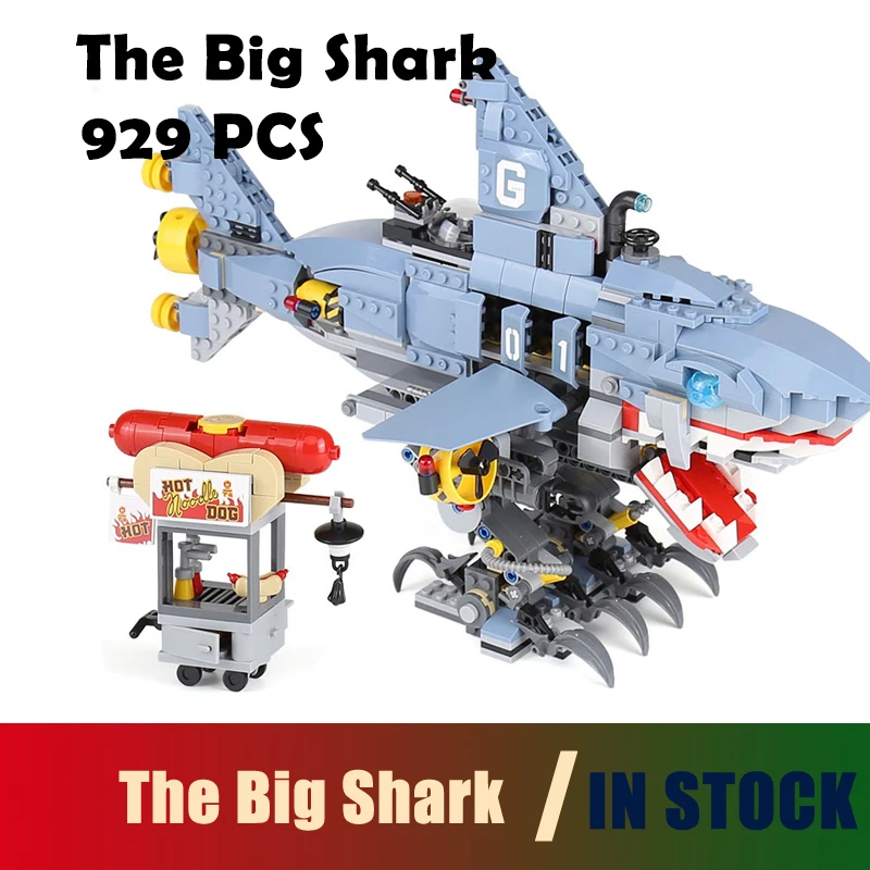 

Compatible with lego Super heroes 06067 929Pcs The Big Shark Set Model Building Blocks toys 70656 Educational DIY toys hobbies