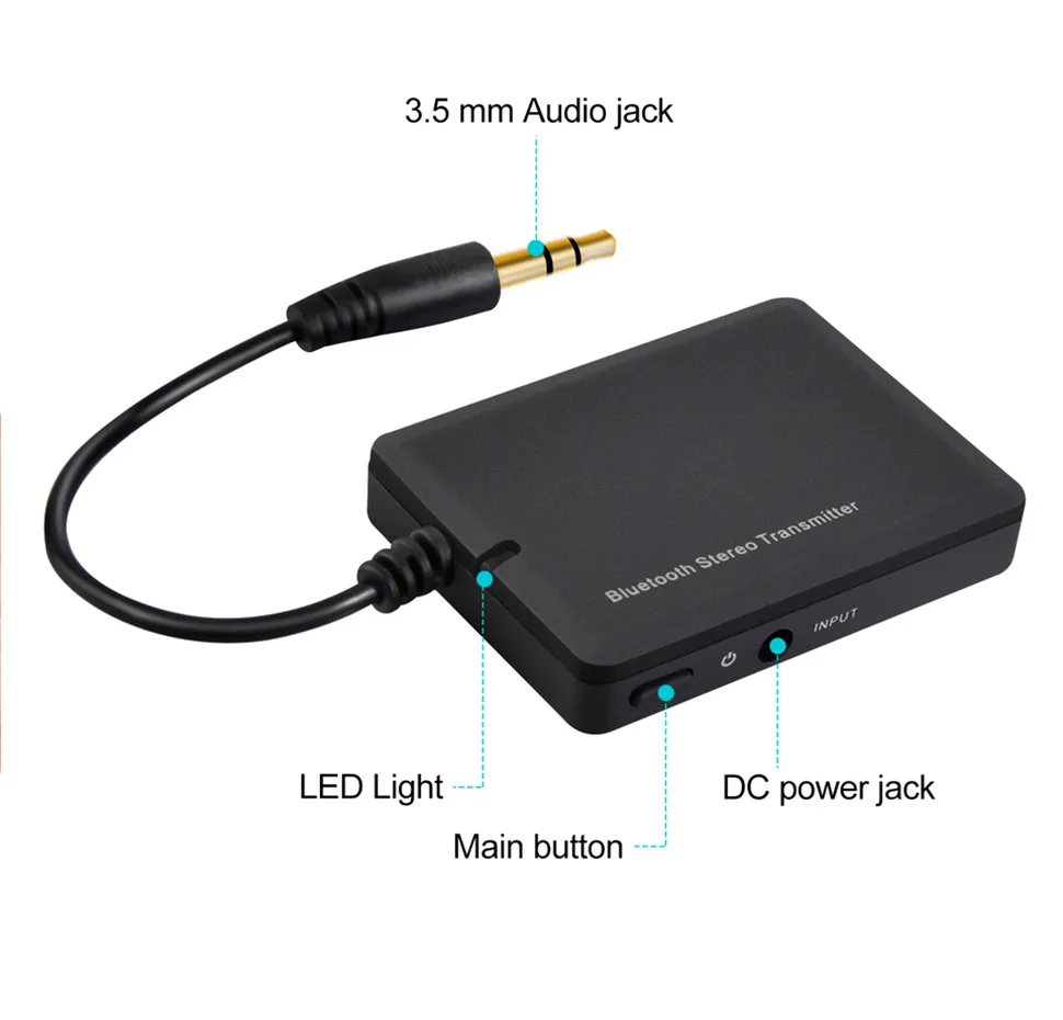 YKSO Bluetooth Transmitter A2DP 3.5mm Jack Stereo Audio Music Dongle Transmitter Receiver Adapter for iPod TV Mp3 Speaker (4)