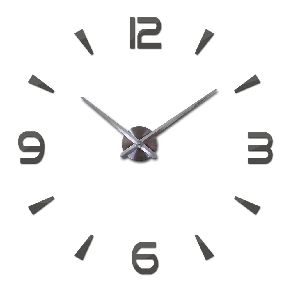 Новые Настенные часы reloj de pared кварцевые часы для гостиной большие декоративные часы Современные horloge murale натюрморт наклейки - Цвет: Темно-серый