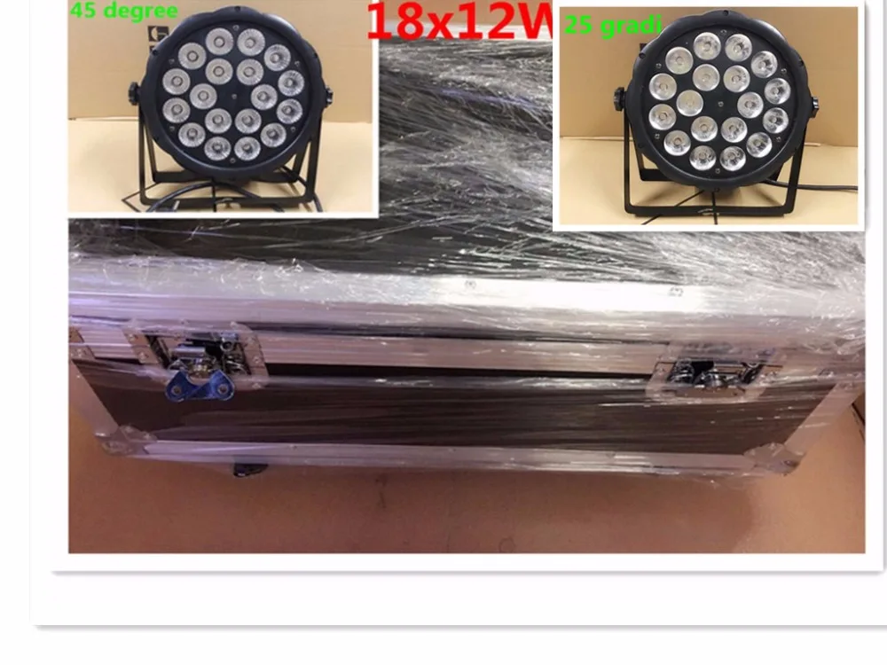 

10 pz LED Par Luce 18x12 W + flightcase RGBW 4IN1 LED di Lusso DMX Led Flat Par Luci dj