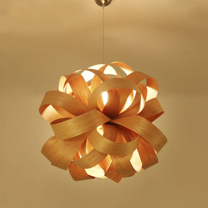 

Japanese Wooden Flower pendant lights Retro Living Restaurant Lighting Personalized Cafe Decoration Home Lightin lamps ZA MZ91