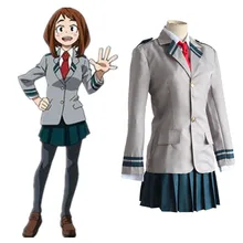 Ochako Uraraka disfraces cosplay uniformes escolares ropa de anime Japonés Mi Héroe Academia (top + falda + tie)