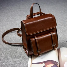 2019 Vintage Genuine Leather School Bags For Women Backpack Luxury Brand Designer Ladies Shoulder Rucksack Waterproof Travel Bag 2019 Vintage Genuine Leather School Bags For Women Backpack Luxury Brand Designer Ladies Shoulder Rucksack Waterproof Travel Bag
