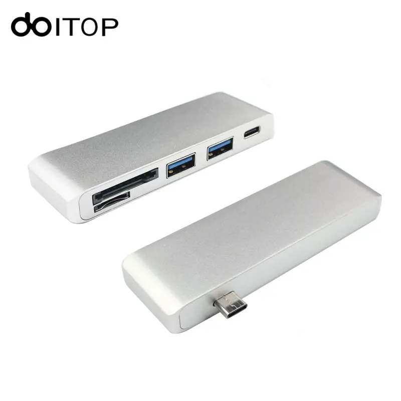 

DOITOP USB C Hub 5 in 1 Type-c Hub Splitter+2 USB 3.0+SD+TF Card Reader Converter Type-C Charging Port Data Sync for MacBooK #3