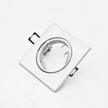 Квадратный Встраиваемый светодиодный потолочный светильник с регулируемой рамкой для MR16 GU10 лампы белого цвета