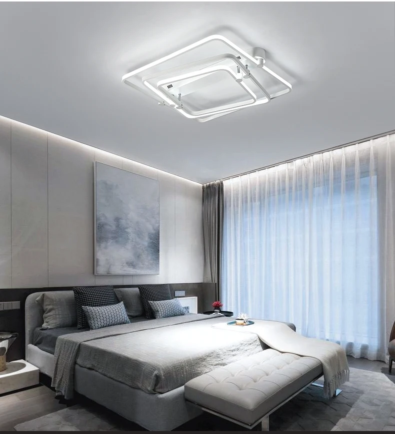 square art deco led ceiling lamps bedroom living room 16