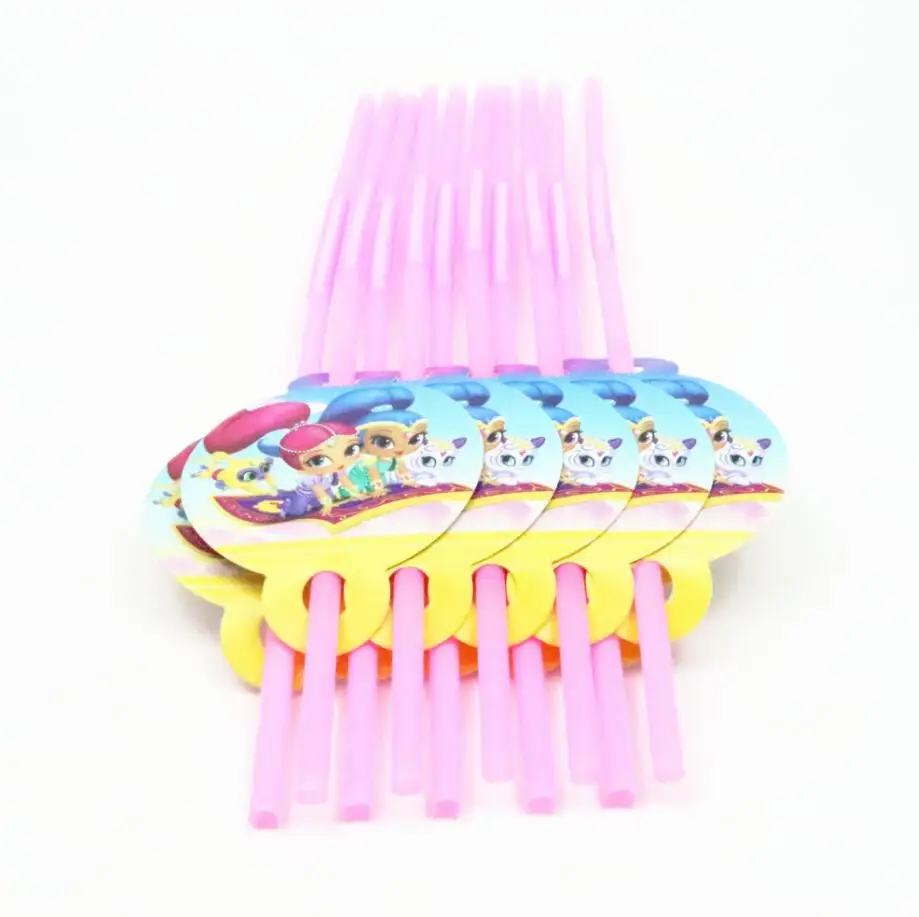 

10pcs/lot shimmering shine flexible straw baby shower Shimmering Shine paper straw Shimmering Shine party straws